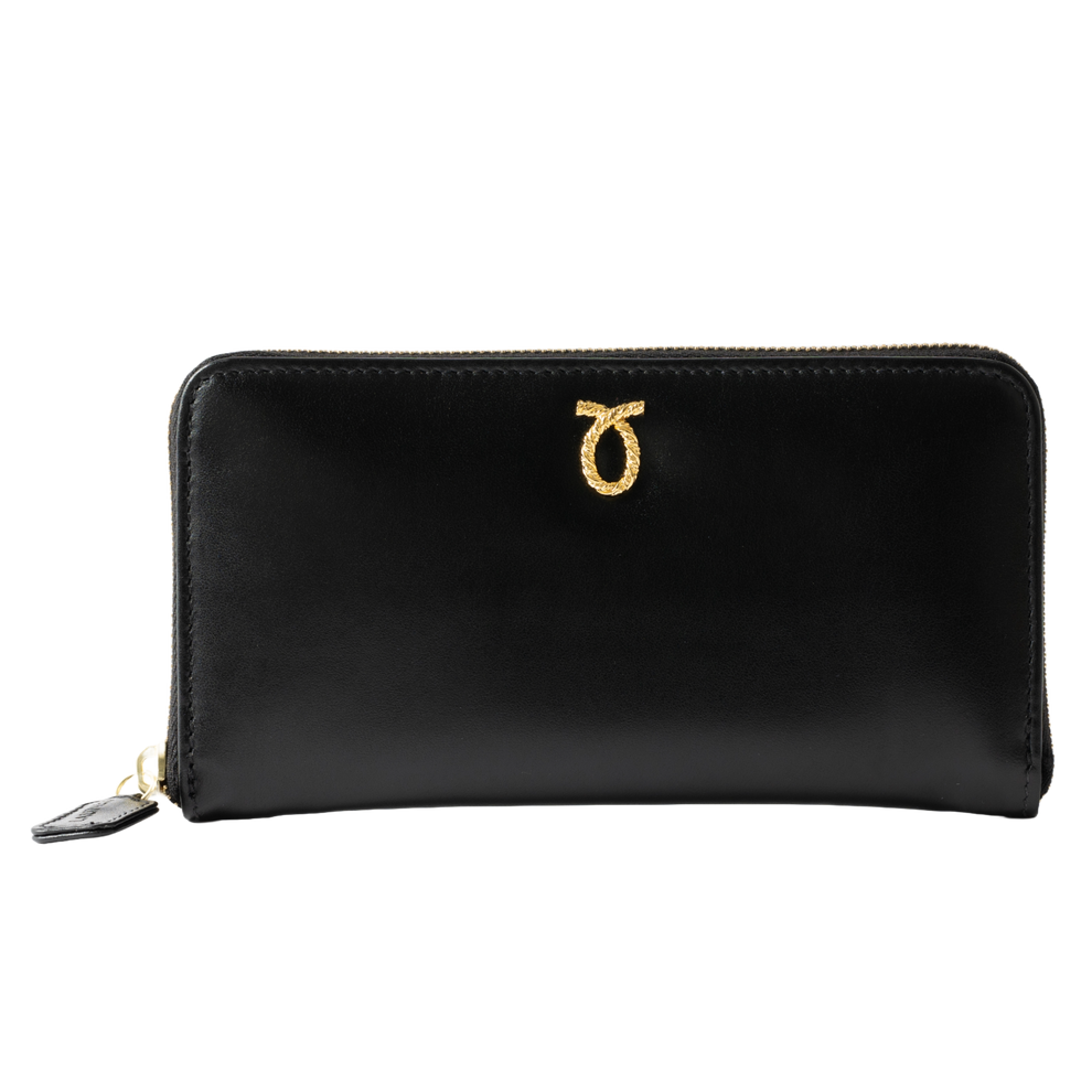 財布 19cm EbonyBlack | Rope Logo Purse ブラック – Launer London