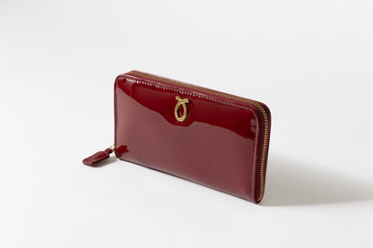 財布 19cm CherryPatent TrafficRed | Flat Logo Purse チェリーパテント トラフィックレッド