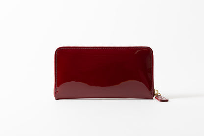 財布 19cm CherryPatent TrafficRed | Flat Logo Purse チェリーパテント トラフィックレッド