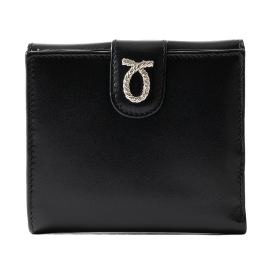 財布 11cm EbonyBlack | Silver Rope Logo Purse ブラックシルバーロゴ