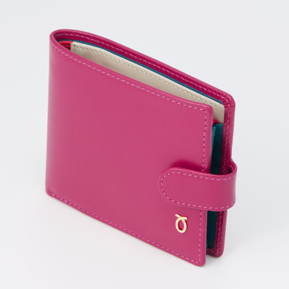 予約商品　メンズ二つ折り財布 Pink Multi |Coin purse wallet with tab closure  ピンクマルチ ミニロゴ